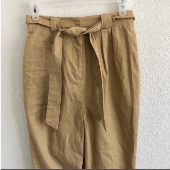 Superdown Marla Tie Front Trousers Khaki NWT - Picture 3 of 6